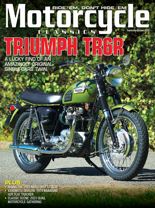 MOTORCYCLE CLASSICS COVER BANNER, SEPTEMBER/OCTOBER 2023