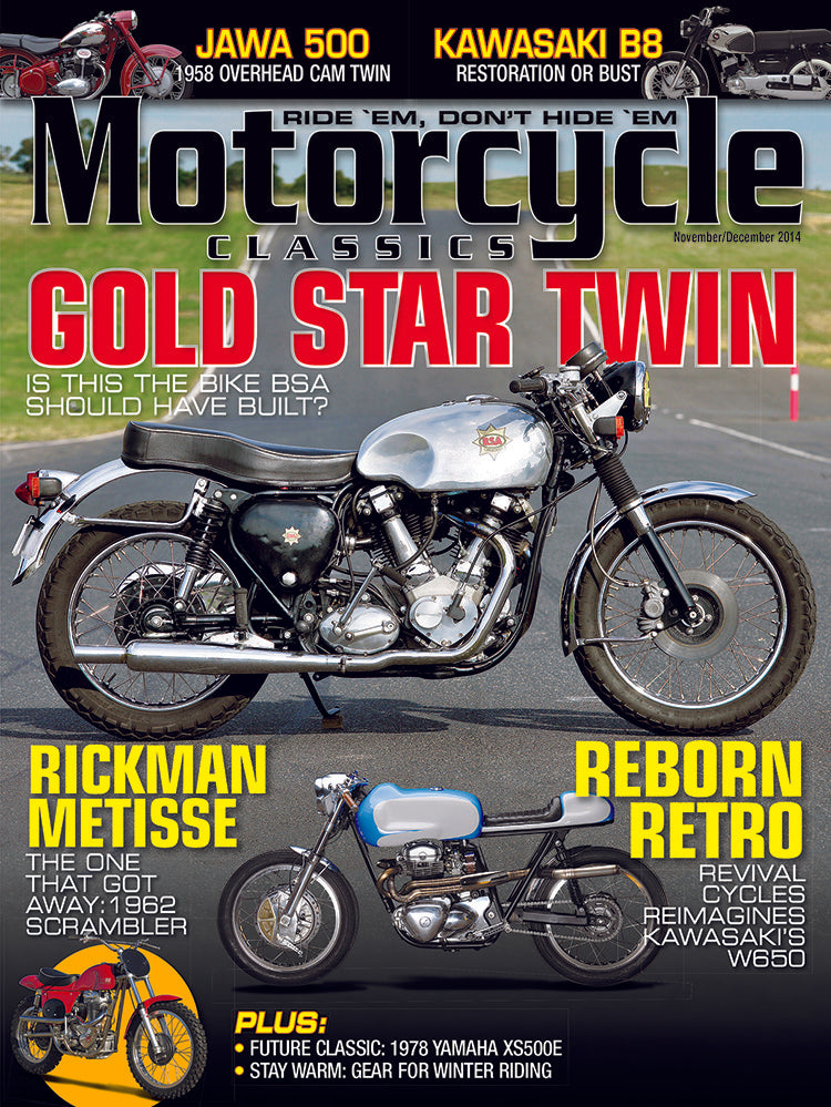 MOTORCYCLE CLASSICS MAGAZINE, NOVEMBER/DECEMBER 2014