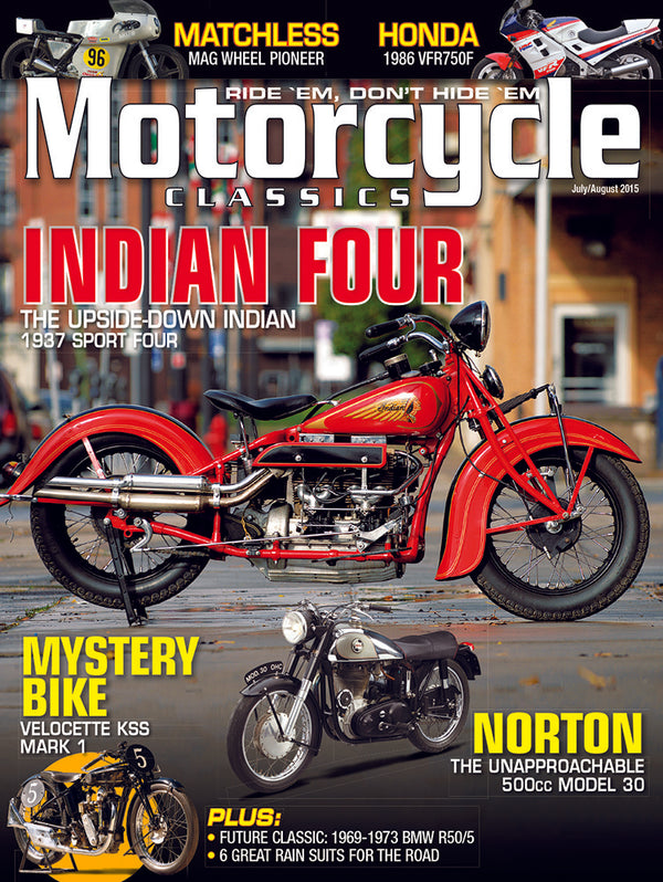 MOTORCYCLE CLASSICS COVER BANNER, JULY/AUGUST 2015